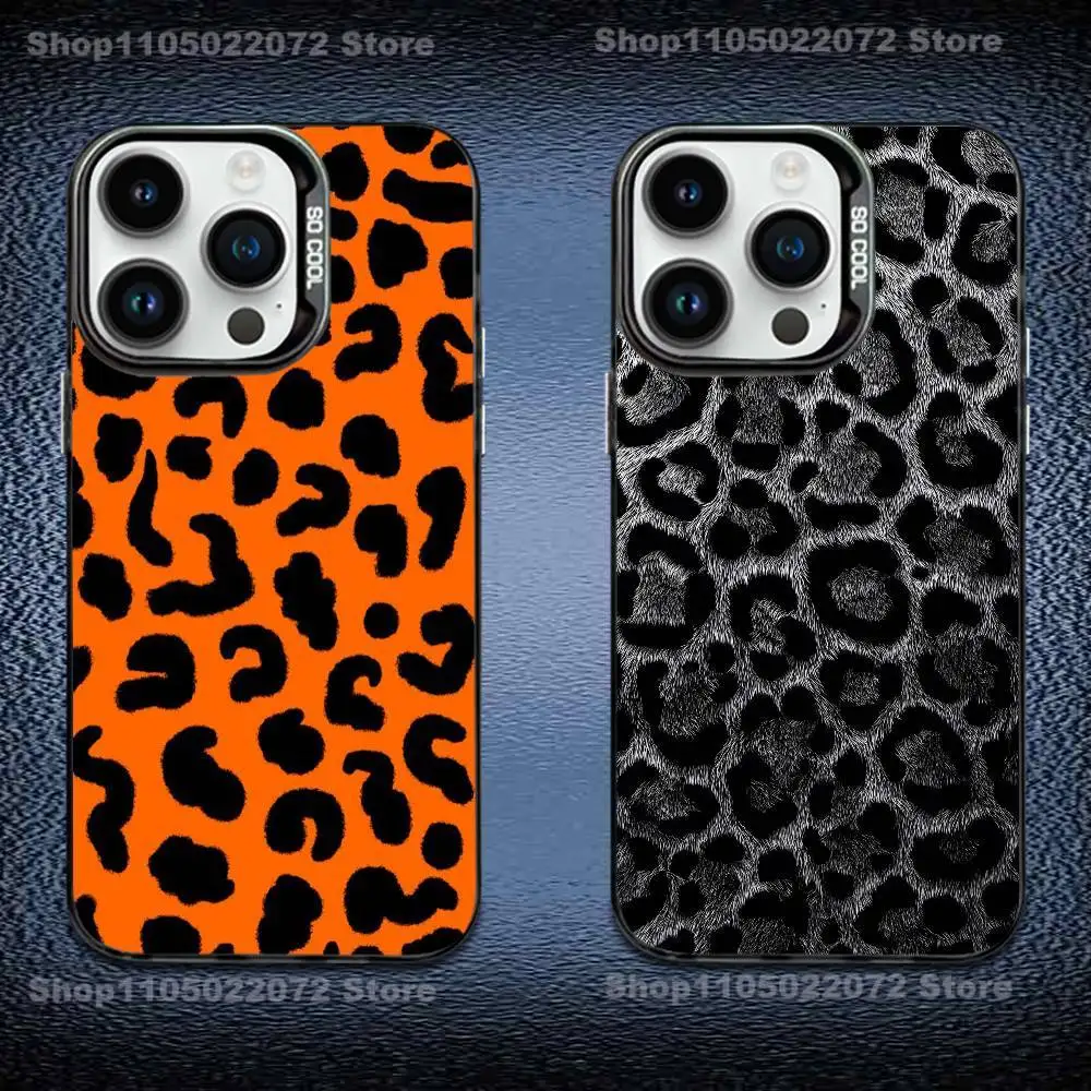 

Stylish Retro Leopard Print Design Phone Case IMD Color Silver Shell For IPhone 17,16,15,14,13,12,11 Pro Max Plus
