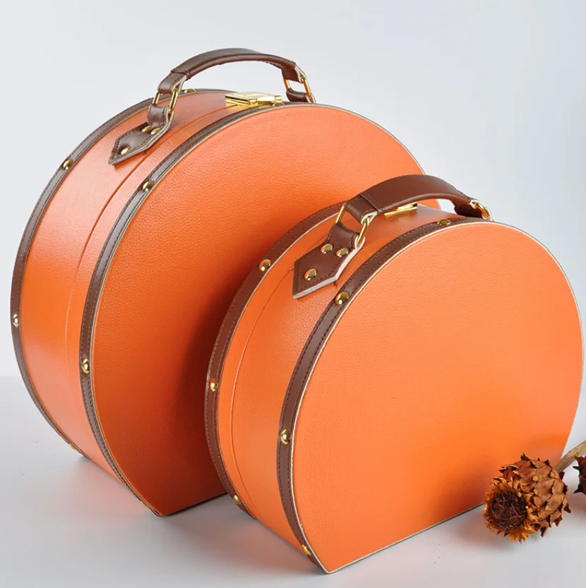 Vintage Locking Train Case for Cosmetics Storage Hat Carry Case