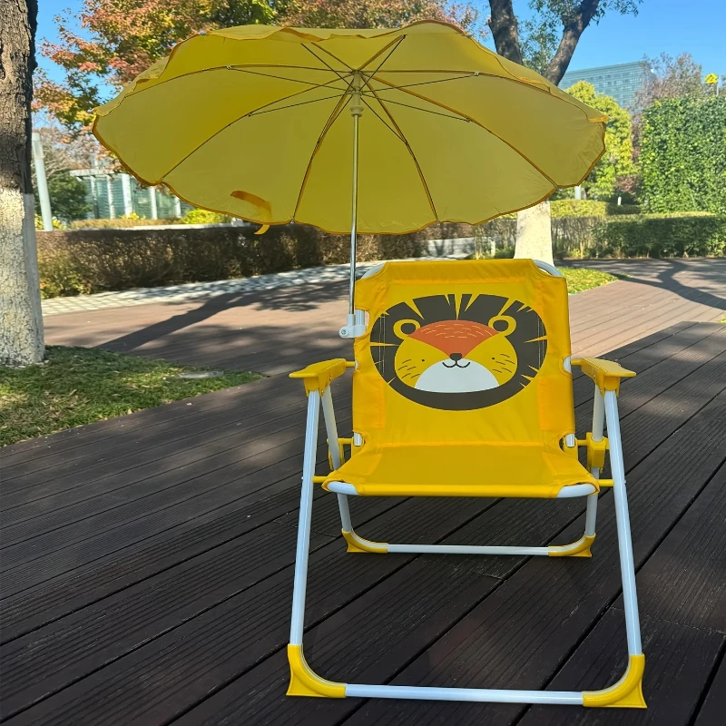Outdoor children's beach camping chair with umbrella and sun protection, lightweight and sturdy - suitable for photography seats image 6