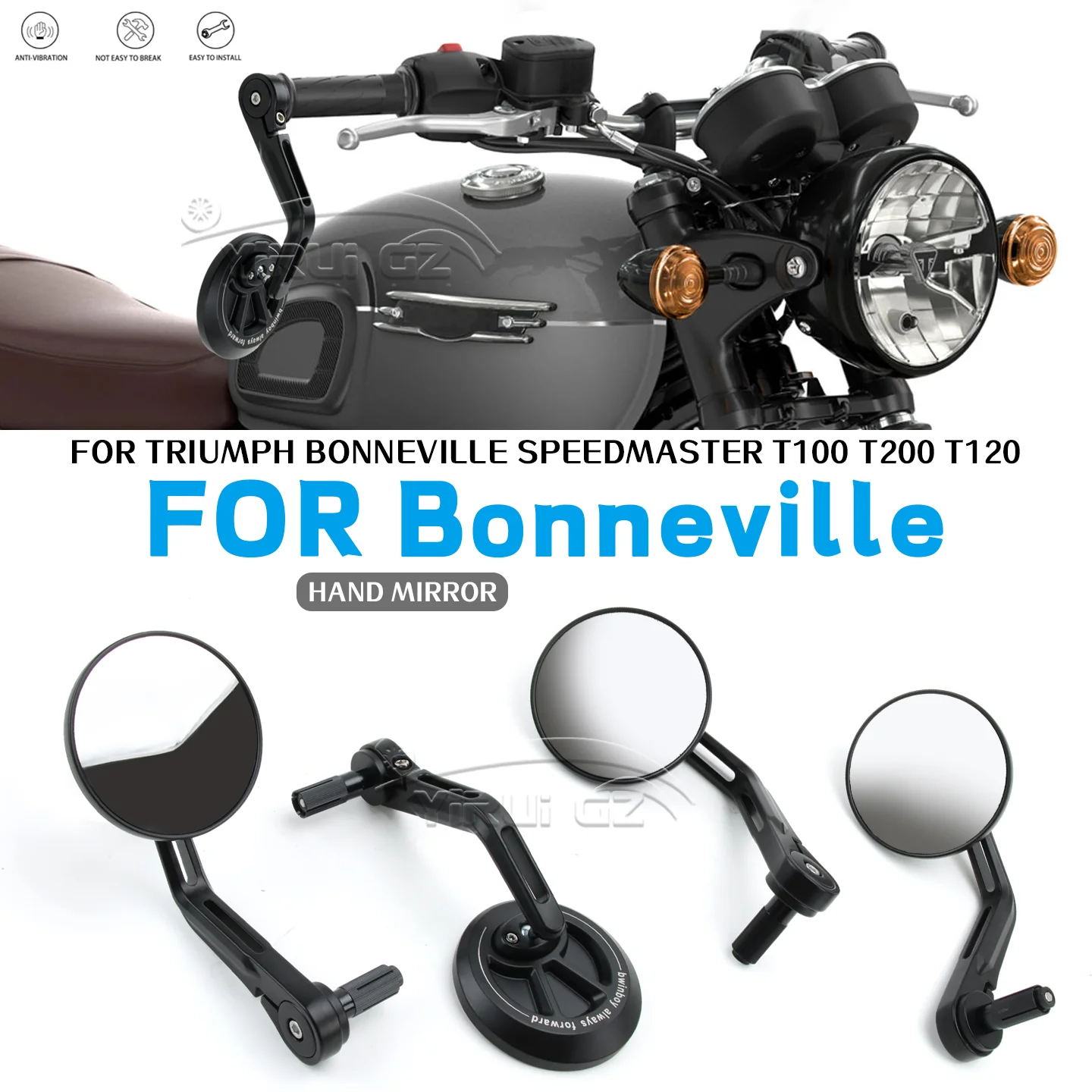 Motorcycle Rearview Handlebar Rearview Mirror FOR Triumph Retro Handlebars Side Mirror Bonneville Speedmaster T100 T200 T120 100