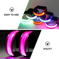 2 pcs LED Armb s Glowing Bracelets Lightweight Reflective for Running Jogging Dog Walking Mountaineering Outdoor