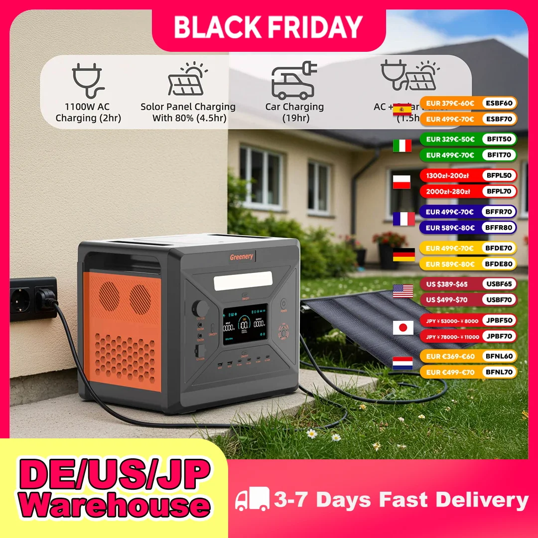 Greenery 200W Solar Panels House Kit Folding Complete Photovoltaic System G2500 Power Bank UPS Function for Camper Accessories