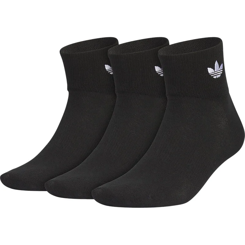 Adidas Originals JC9287 Ankle Socks 3‑Pack, Cotton Blend, Ribbed Cuff, Seamless Toe, Arch Support Daily Casual Short Socks