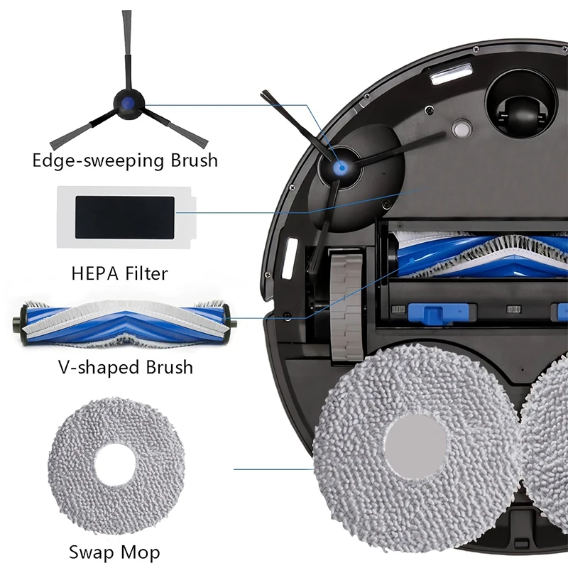 For ECOVACS DEEBOT T30S / T30 PRO / T30 Omni /  T30S Combo Robot Vacuum Accessories Main Side Brush Mop Filter Dust Bags parts