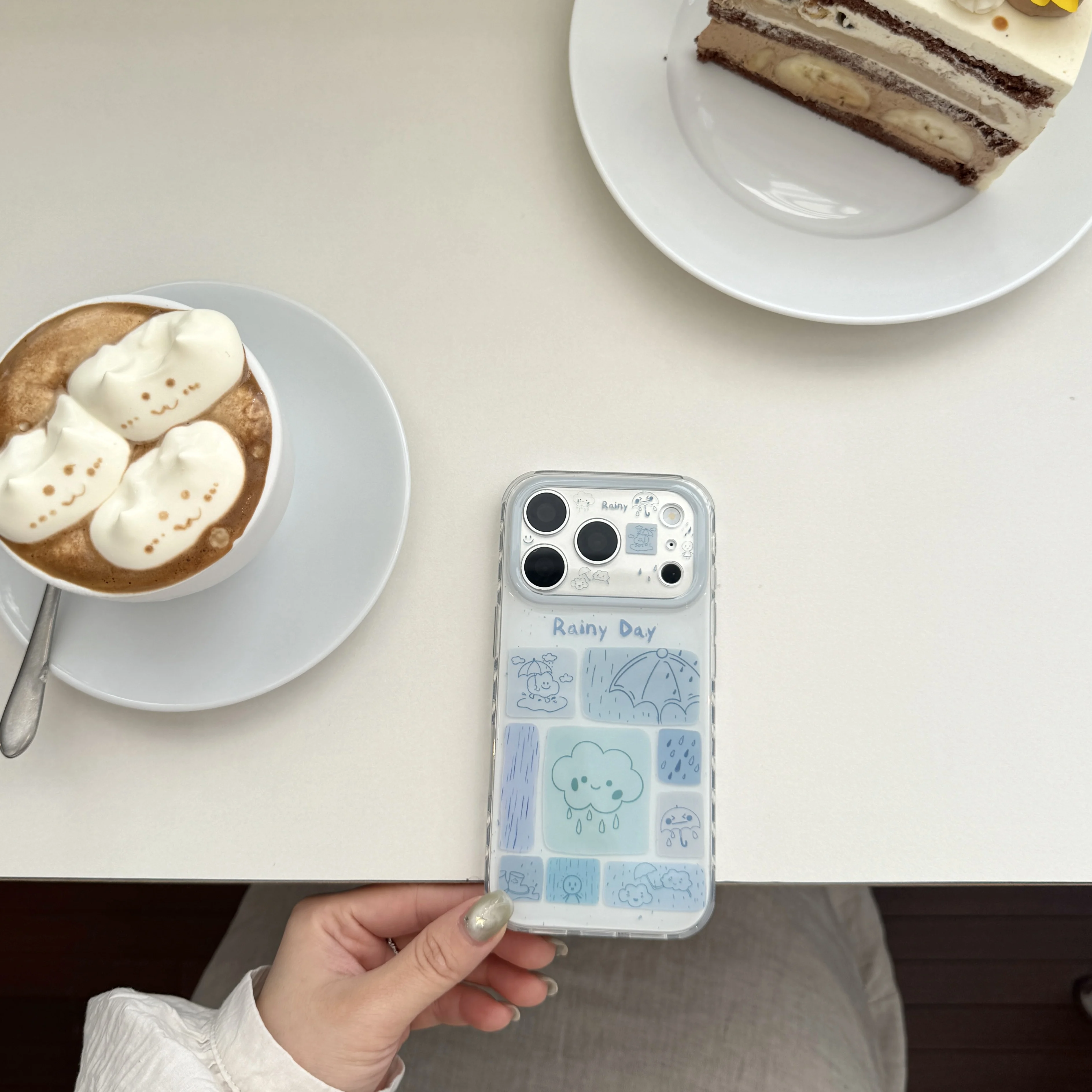 

Round Edge IMD Raindrop Patchwork Phone Case for iPhone 17 Pro Max 16 15 14 13, Cute Women's Cover