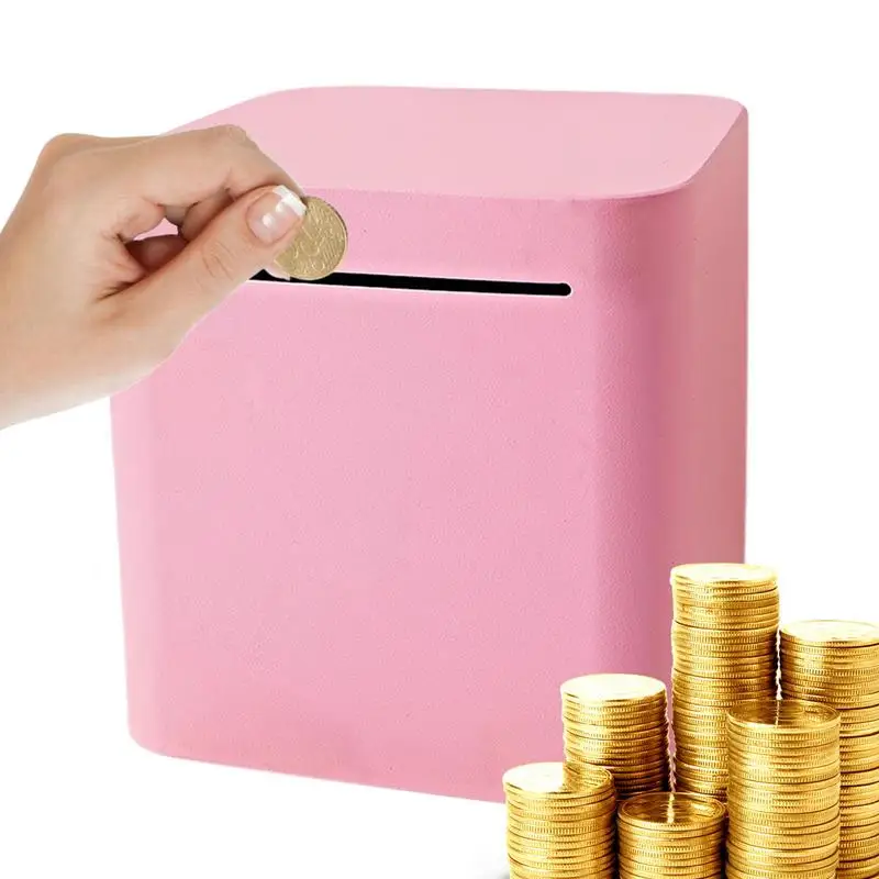 Stainless Steel Money Saving Box Cash Coin Jar Unopenable Can Only Save Money Bank Metal Safe Unbreakable Cash Coin Saving Box