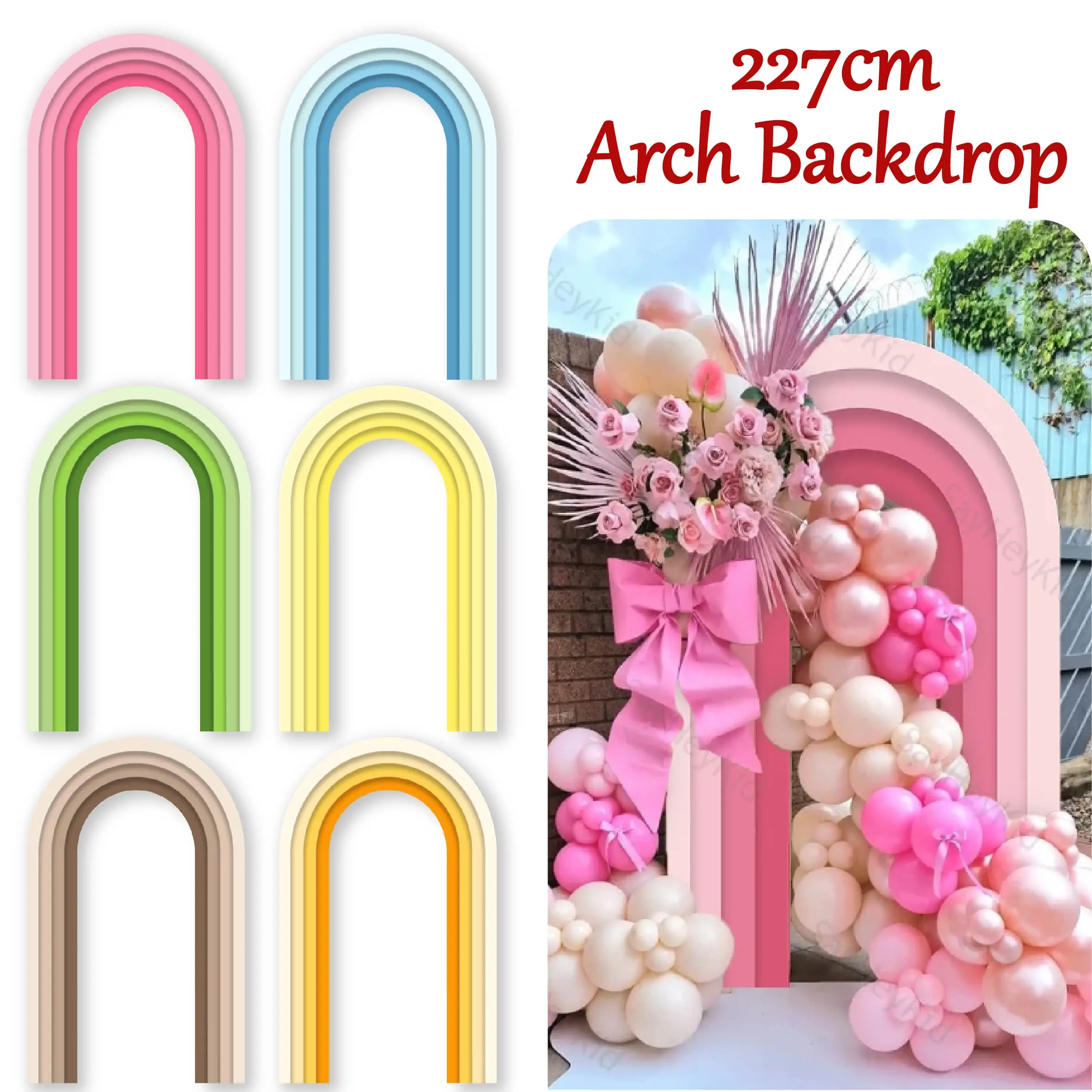 Large Arch Backdrop Stand Gold Metal 16mm Pipe Wedding Decor Birthday Party Supply Photo Studio Background Props Balloon Holder