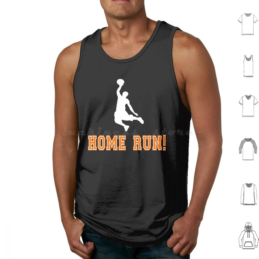 Home Run! Tank Tops Print Cotton Home Run Touchdown Football Homerun Comedy Humor Mashup Mash Up Sports Sport Basketball