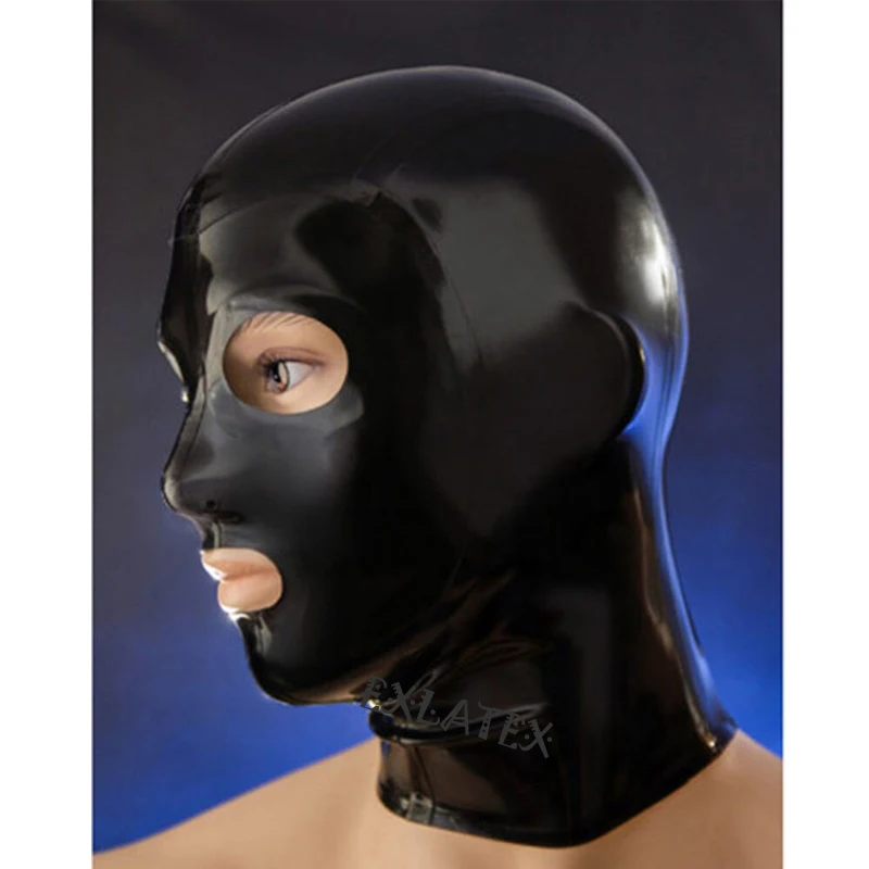 Latex Hood Adult Fetish Mask Latex Rubber Anatomical Mask Seamless sm Asphyxia Mask 0.6mm Gummi Deadpool Mask