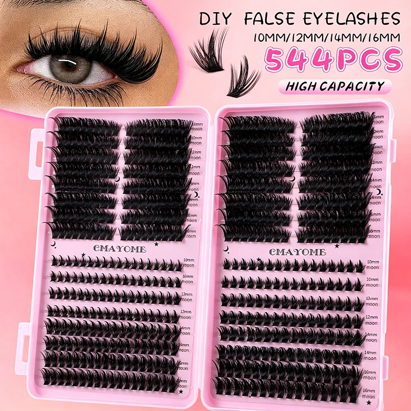 

Manga Fluffy Lash Extension Kit 621 Clusters D Curl 8-16mm Thick Lashes with Tools for Beginners
