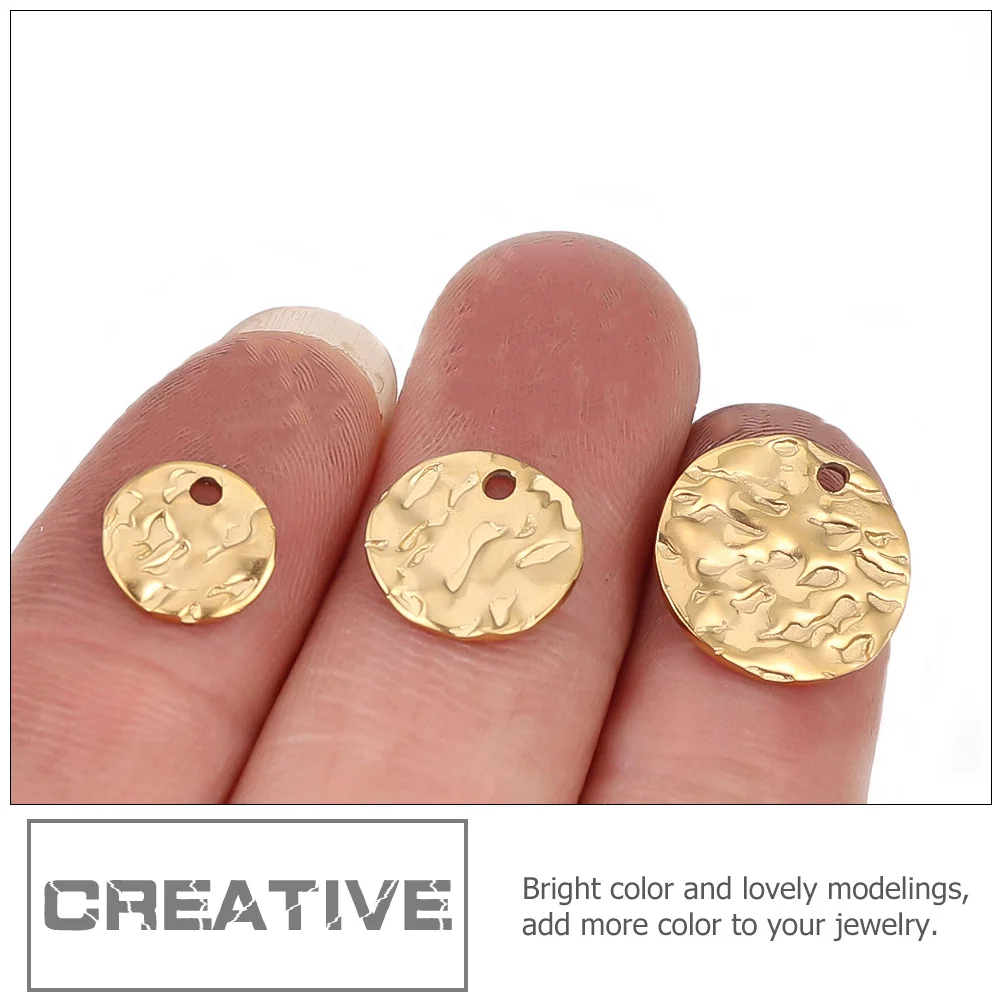 

20Pcs Round Stainless Steel Charms Embossed Pendant DIY Jewelry Making Necklace Bracelet Accessories Round-Shaped Charms