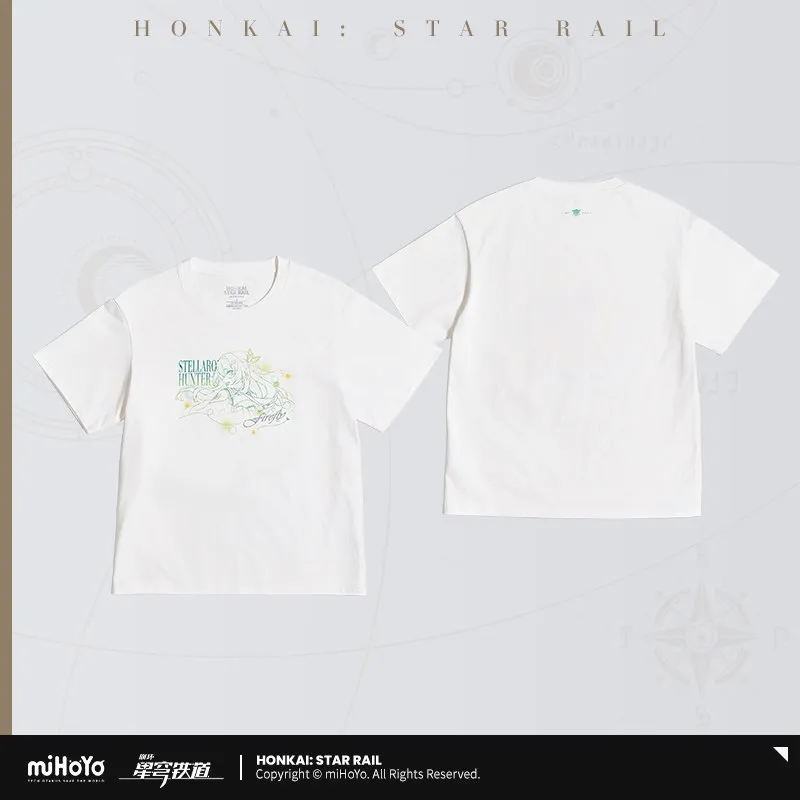 Official MiHoYo Honkai Star Rail Firefly Phainon Cyrene T-shirt Unisex Summer Tops Short Sleeved Casual Tees Cosplay Costumes