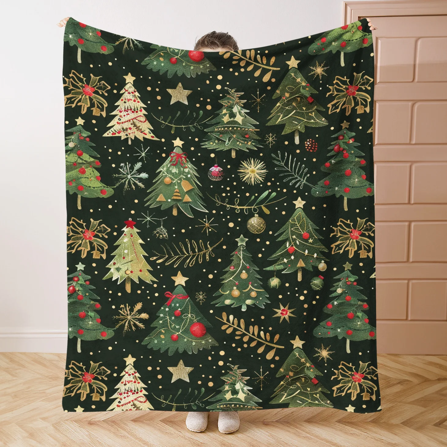 Weihnachts-Flanelldecke – weich, warm, leicht, ganzjährig |   Bett/Sofa/Büro/Camping/Reisen