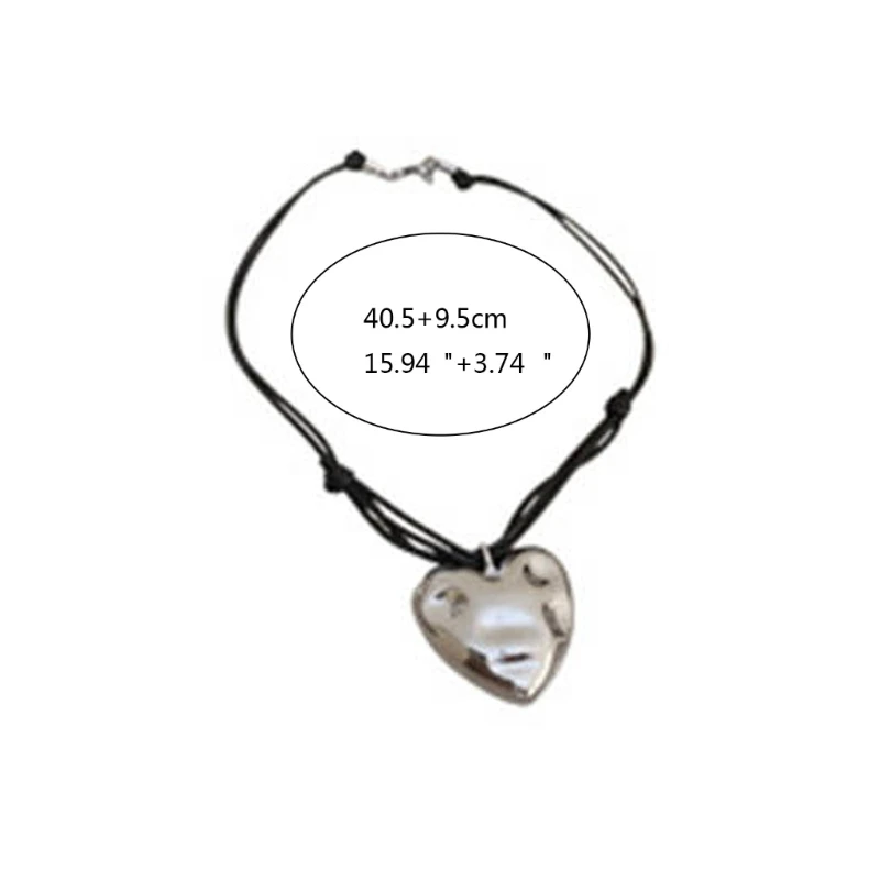 Unique Twisted Drawstring Necklace Versatile Rope Necklace Stylish Accessory Heart Pendant Necklace for Party Daily Wear image 6