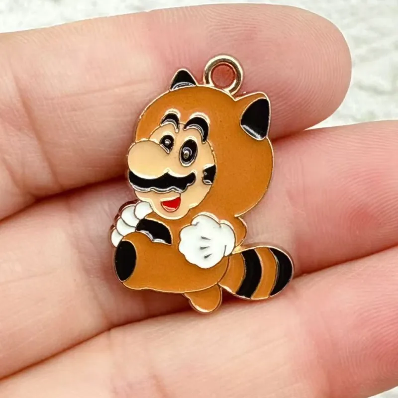 10 stuks schattige Super Mario Bros DIY sleutelhanger metaal handgemaakt legering anime game sleutelhanger sleutelring cadeau voor fans