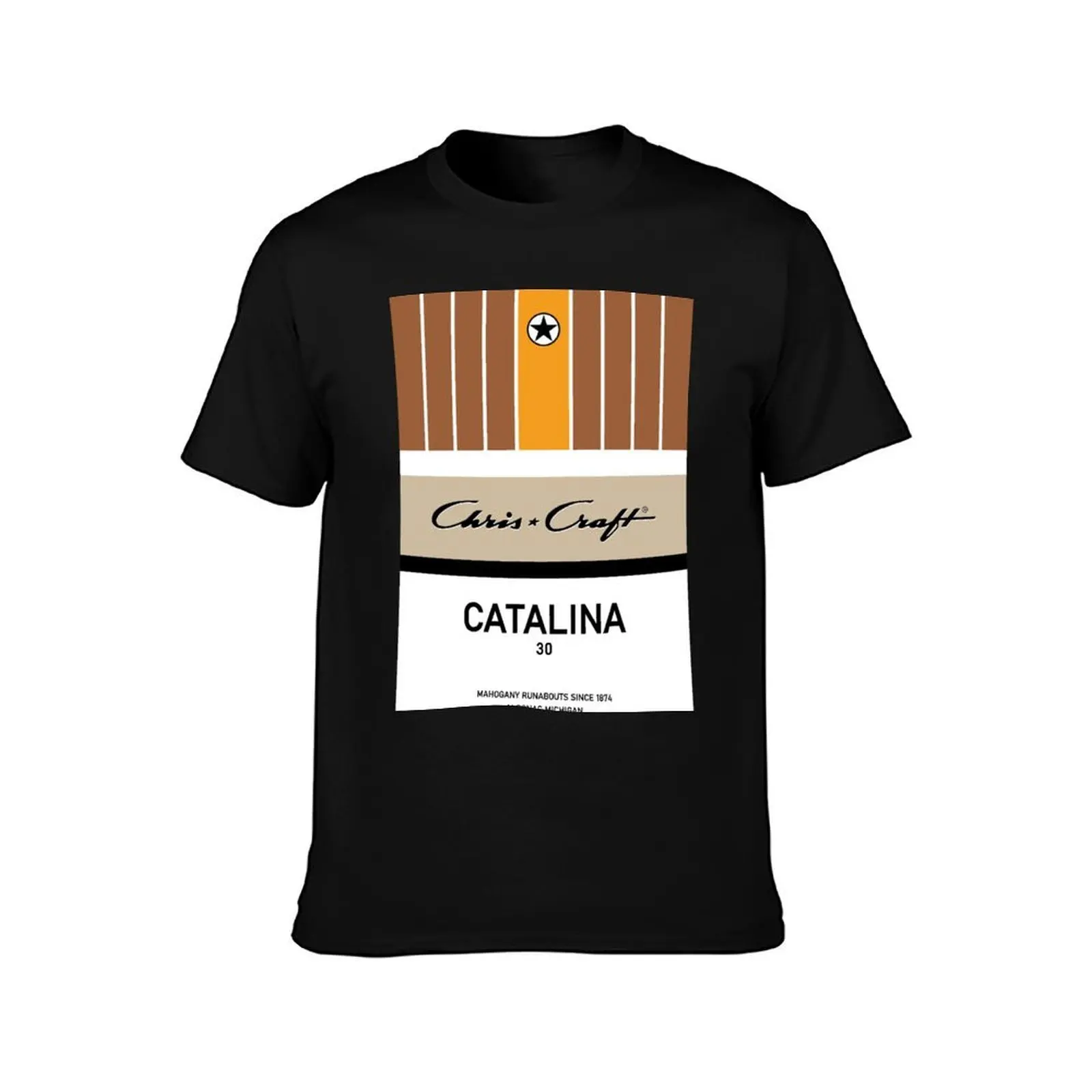 Chris Craft Catalina Lake Michigan Motorboat USA Runabout T-Shirt Soft Lightweight Cotton T-Shirt