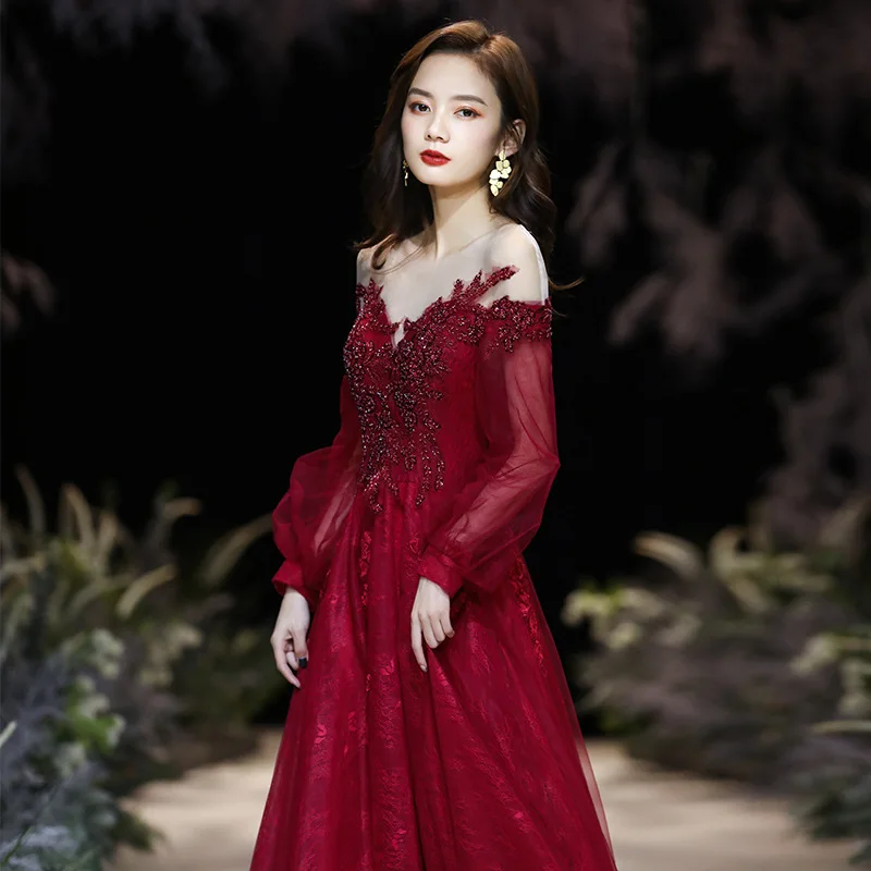 

Красное вечернее платье для беременных невест, летнее, новое, модное, с пышной юбкой, для банкетов и выступлений