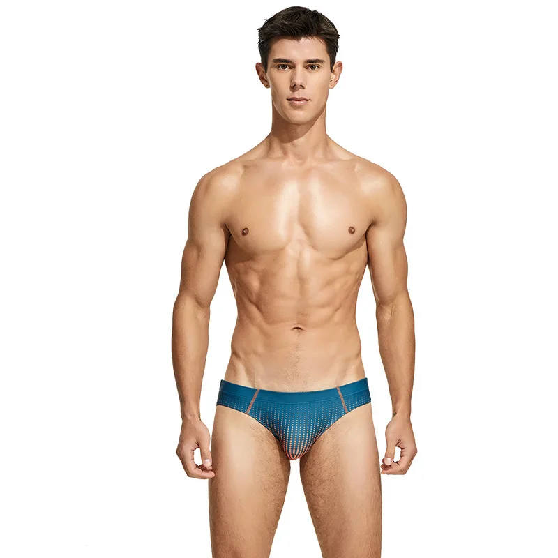 Summer briefs, polyester digital printing, trendy men\'s sexy low-rise briefs