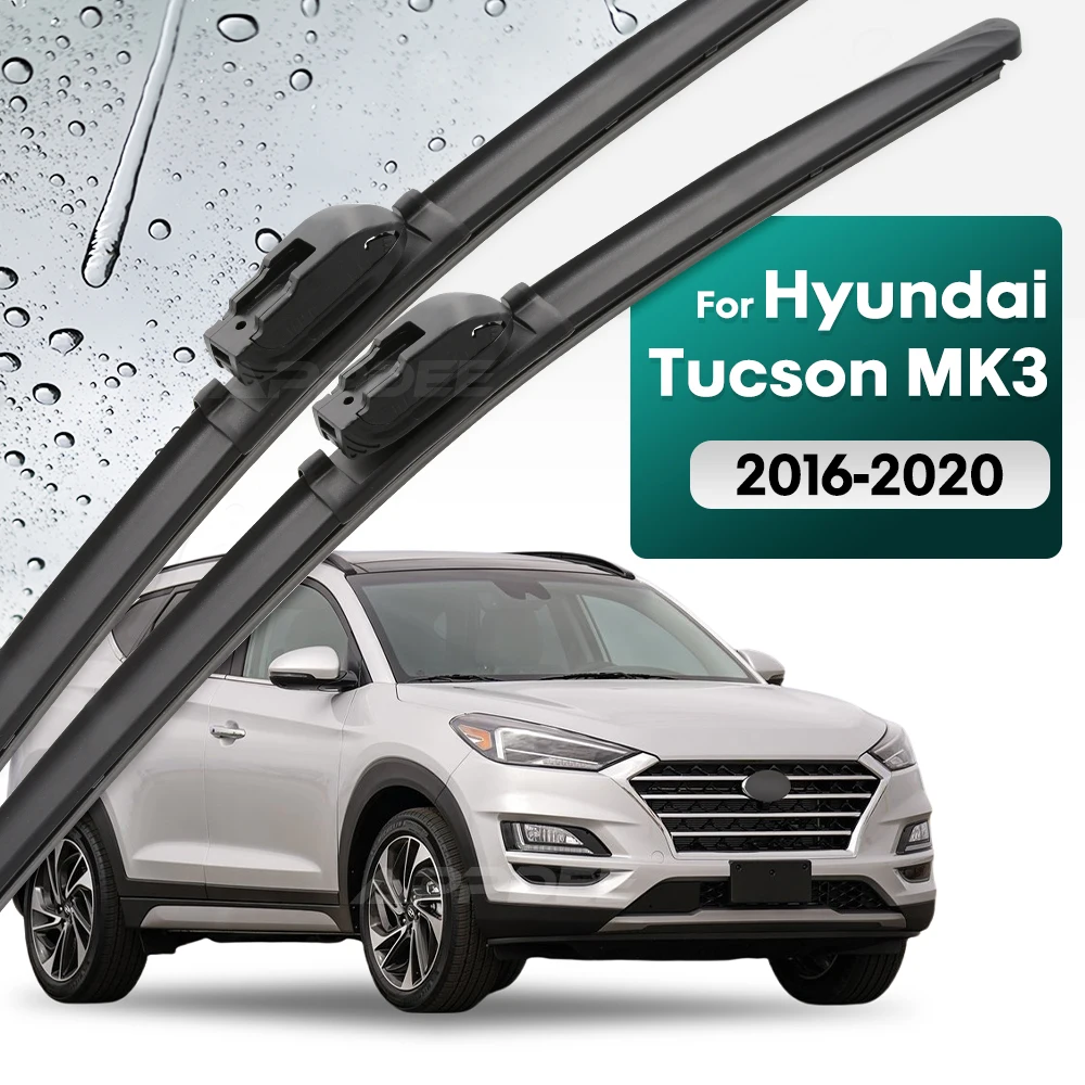 

Комплект силиконовых и резиновых щеток переднего стеклоочистителя для Hyundai Tucson MK3 2016-2020, щетка для лобового стекла 26 "+ 16"
