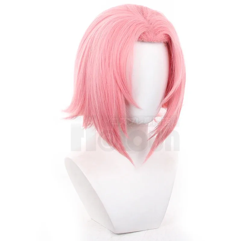 HOLOUN Anime Haruno Sakura Cosplay Wig Rose Net Synthetic Fiber Adjustable Size Heat Resistant Cap Christmas