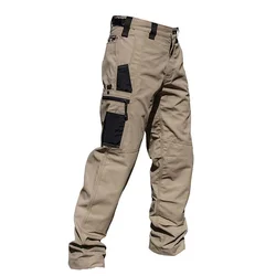 Multi-Pocket Men's Military Tactical Casual Pants Cargo Combat Pants Outdoor Hiking Trousers Wear-Resistant Training Overalls