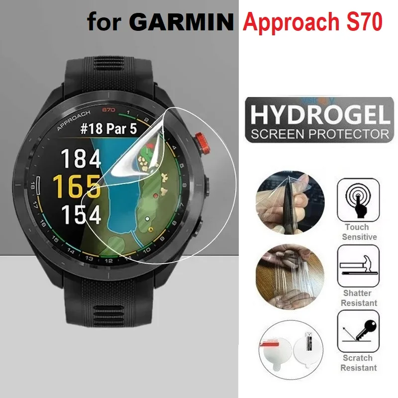 10PCS Soft TPU Hydrogel Film for Garmin Garmin Approach S70 47mm Smart Watch Screen Protector HD Clear Protective Film