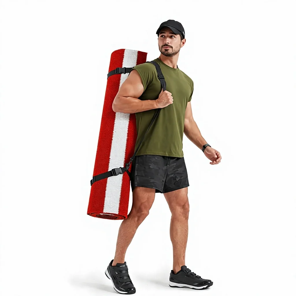 Baseball Hitting Mat 10'x3.8' Training Turf-Anti-Slide Portable Red/Green Outdoor Use