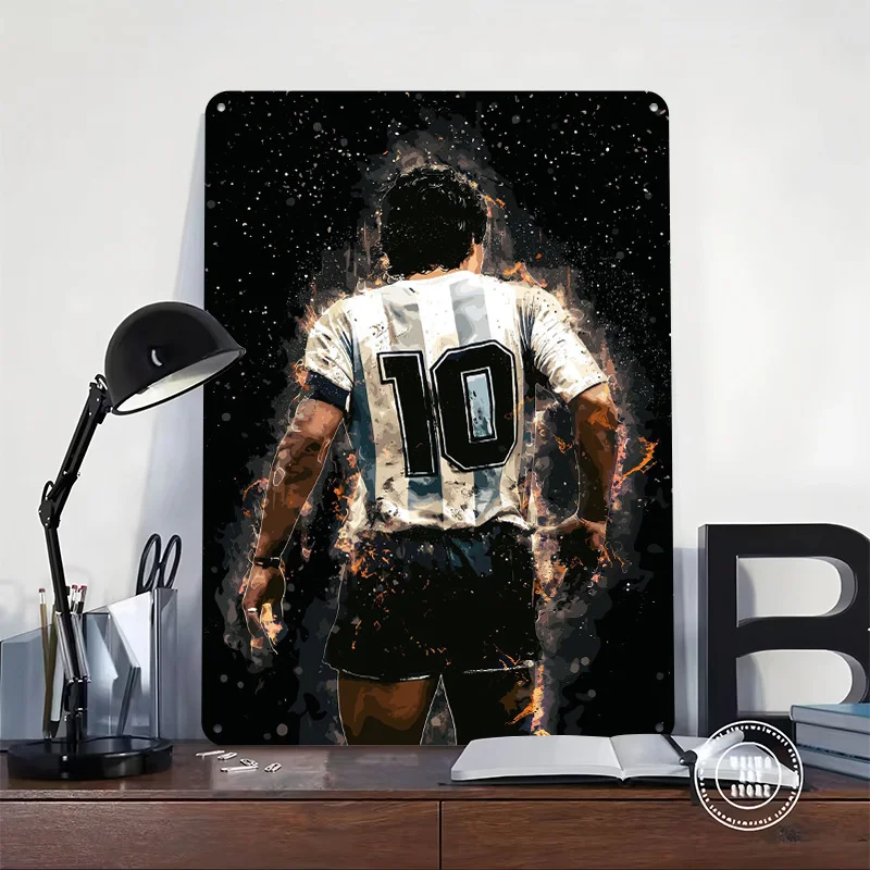 دييغو مارادونا الأرجنتين جيرسي ملصق الرياضة جدار الفن الرجعية علامة معدنية مخصصة القصدير اللوحة للرجل كهف ديكور غرفة الحلي #2