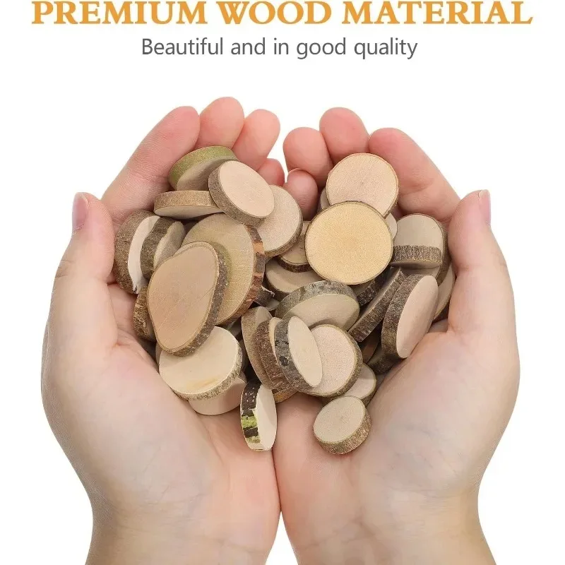 30PCS 1-3CM Unfinished Wood Slices for Centerpieces Round Wooden Discs Wood Cookies Circles for Crafts Christmas Ornaments view 4