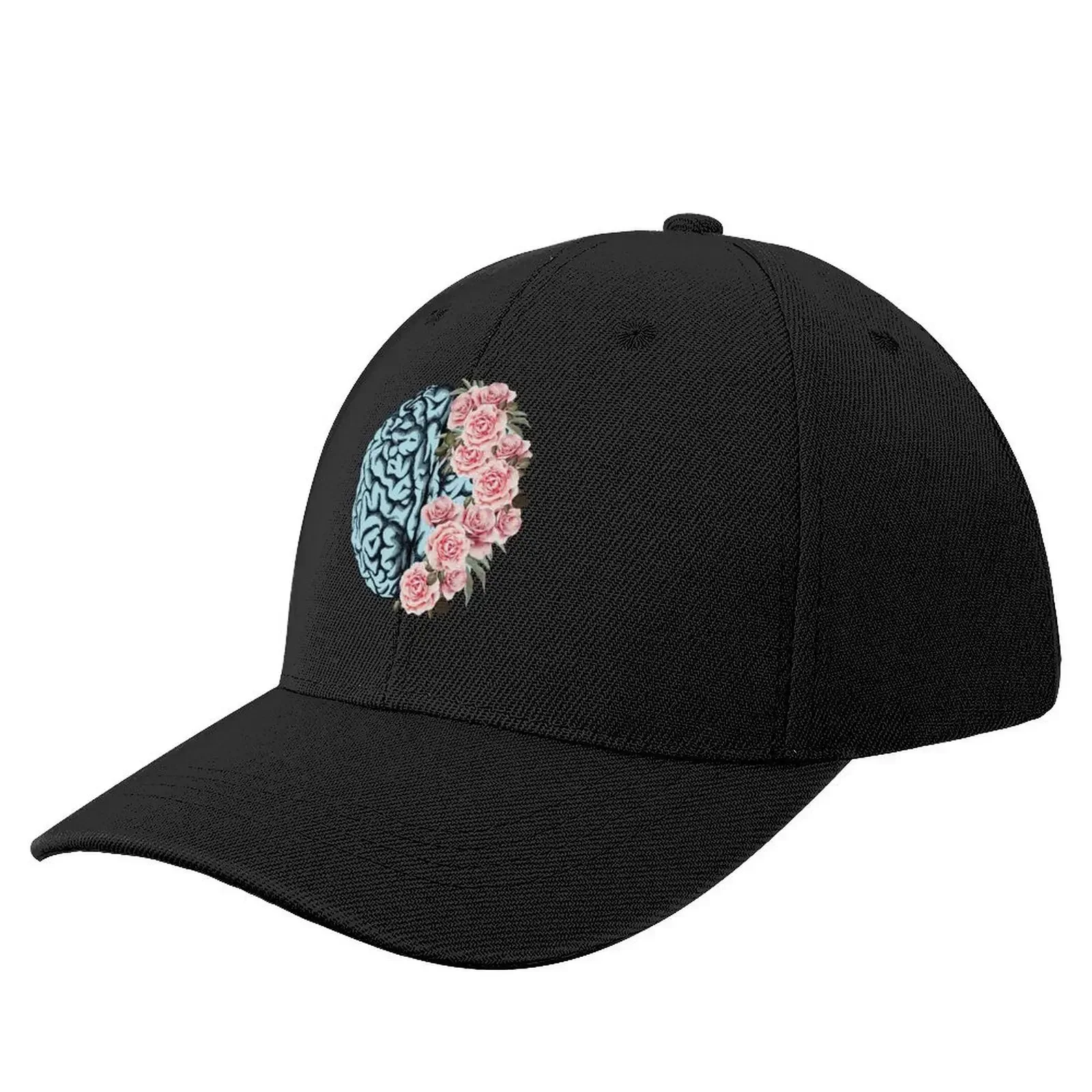 Blue Brain and pink roses, Positivity, Health, Mental, Depression, Anxiety, Mental Iliness, Matters Awareness, MentaBaseball Cap