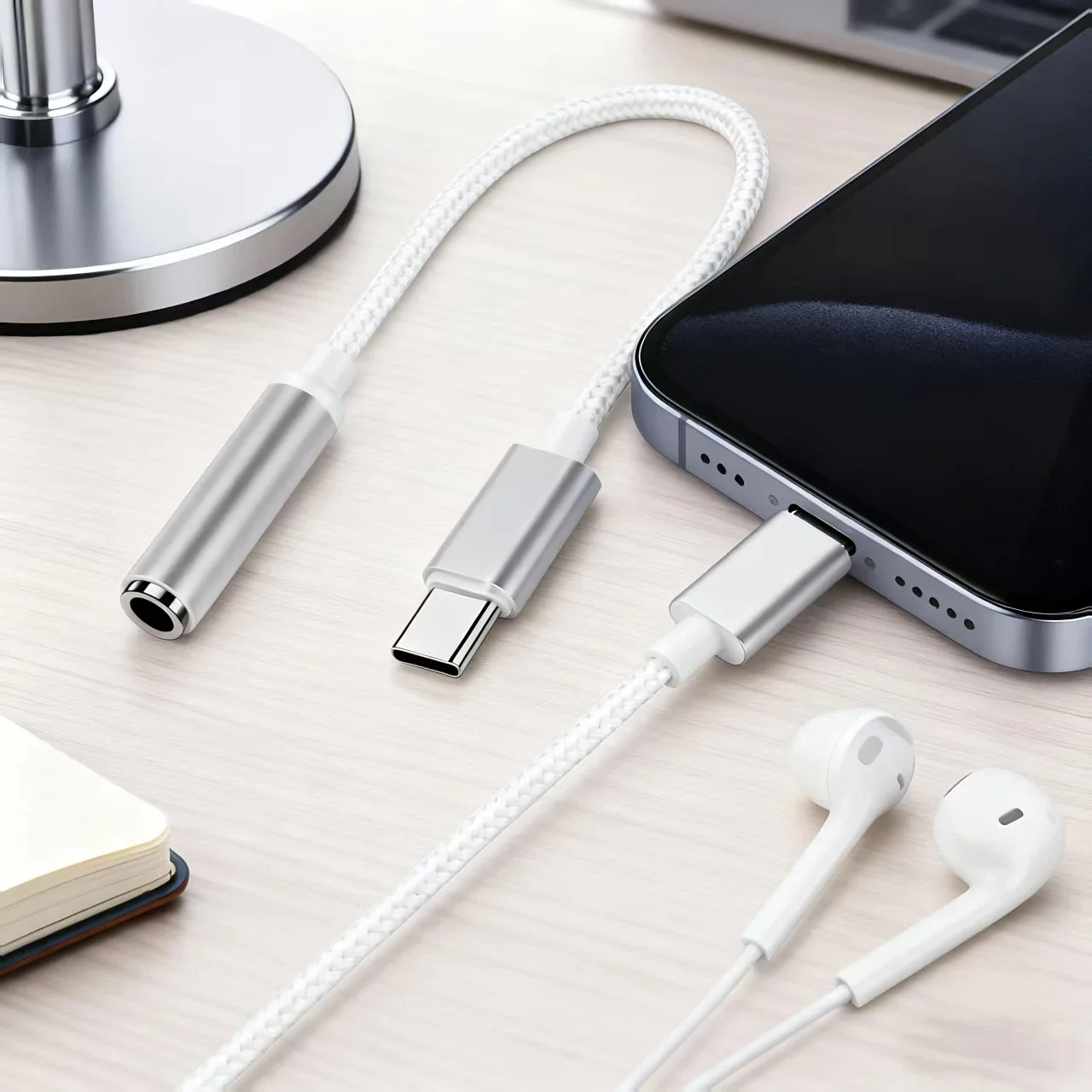 UsB Type C To 3.5mm Aux Adapter Type-C 3.5 Jack Audio Cable Earphone Cable Converter for iPhone 15 Series iPad Pro Samsung Huawe