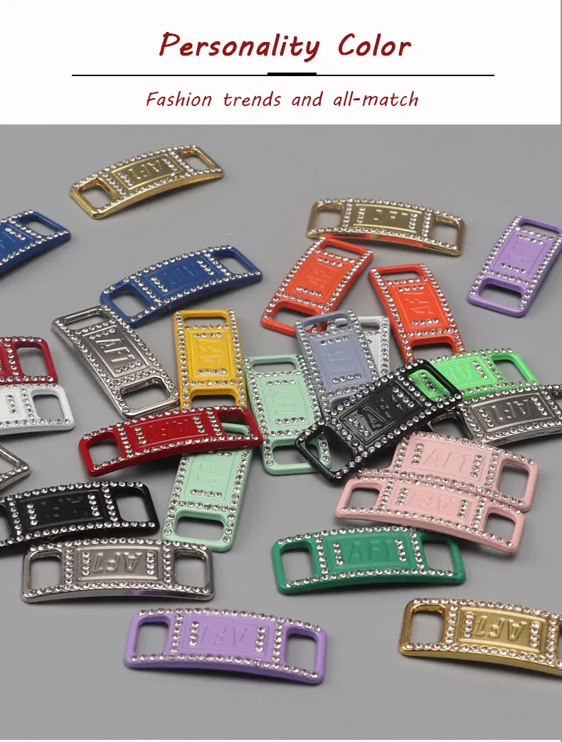 Diamant-Schuhdekorationen Schnürsenkel Metall-Schnallen-Charms Luxus-Strass-Schuhzubehör Metall-Schnürsenkelschloss Sneaker 1 Paar – Detail 11