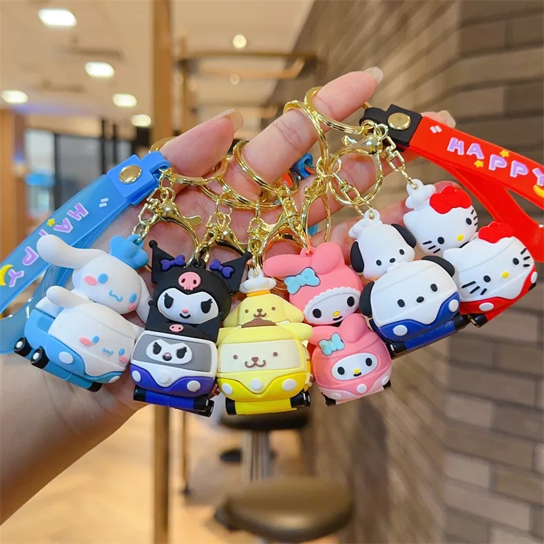 

Sanrio Hello Kitty Collision Car Keychain Toy Cinnamoroll My Melody Anime Doll Pendant Car Bag Pendant Keychain Gift For Childs