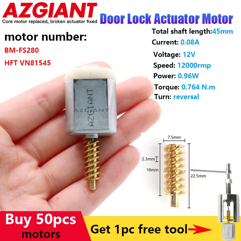 AZGIANT 1pcs Car Centre Door Lock Motor for Hyundai SONATA 8 IX35 Lock Actuator Motor Micro Motor with Golden Gear