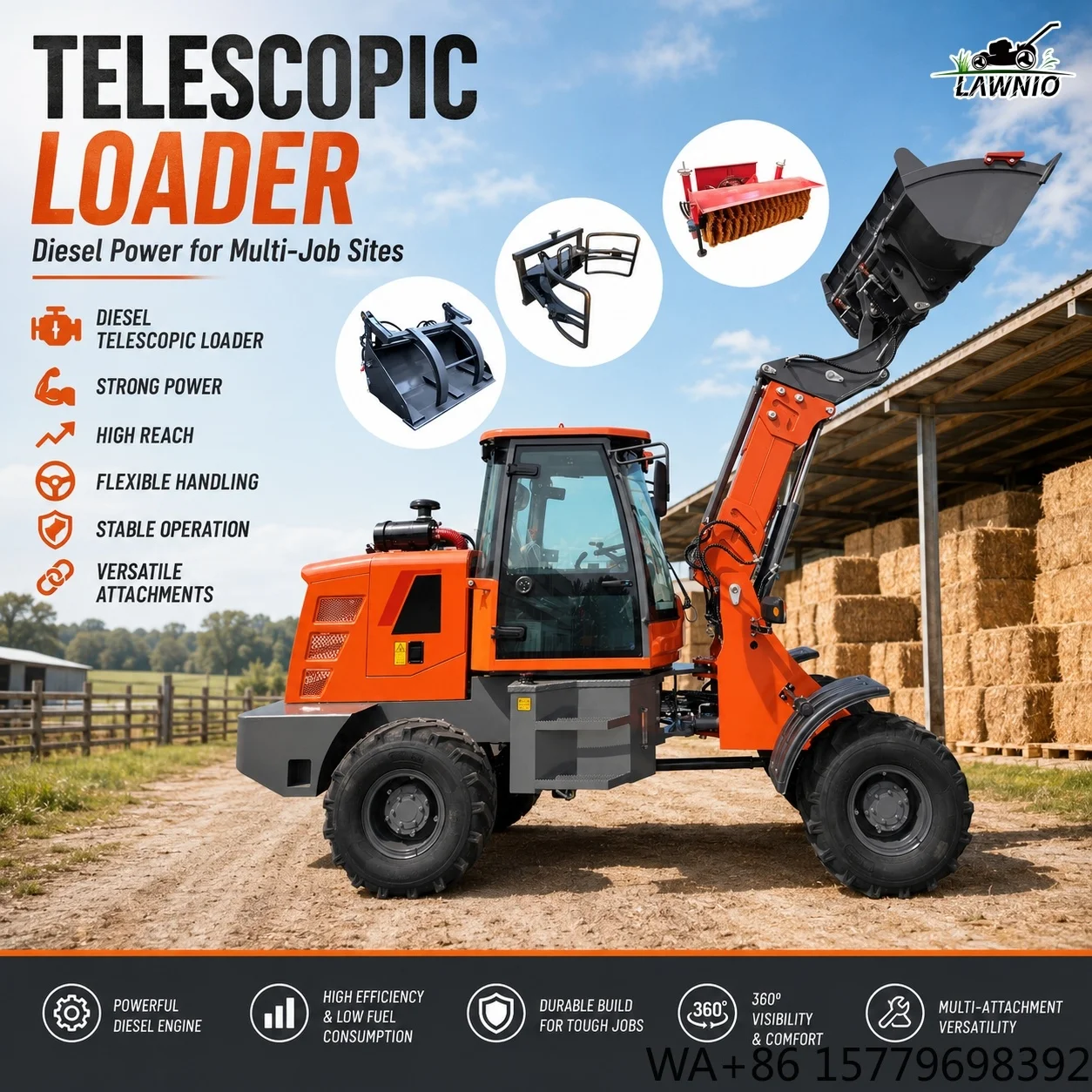 Popular Model Telescopic Loader  0.7m³ Bucket Capacity with Strong Traction for Material Loading  Loader