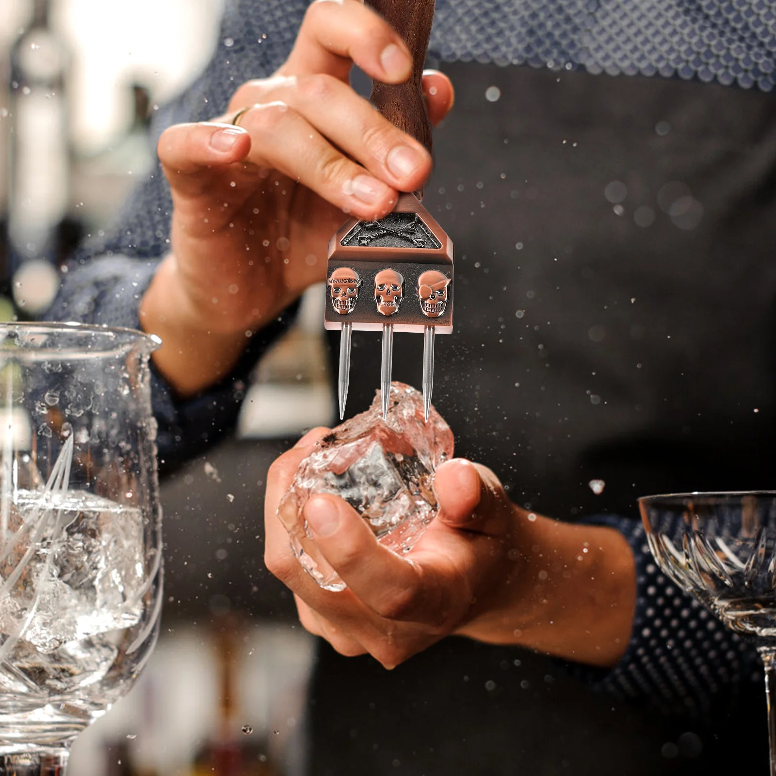 

Stainless Steel Ice Picks Wood Handle Heavy Duty Ice Chipper Bar Kitchen Gadget Tool Kitchen Gadget Bar Bartender