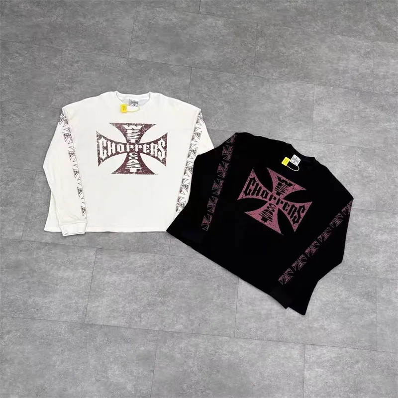 Oversized Casual Men's Women's West Coast Choppers Long-Sleeve T-Shirt Best Design Printed Apricot Black Waffle Weave T Shirt