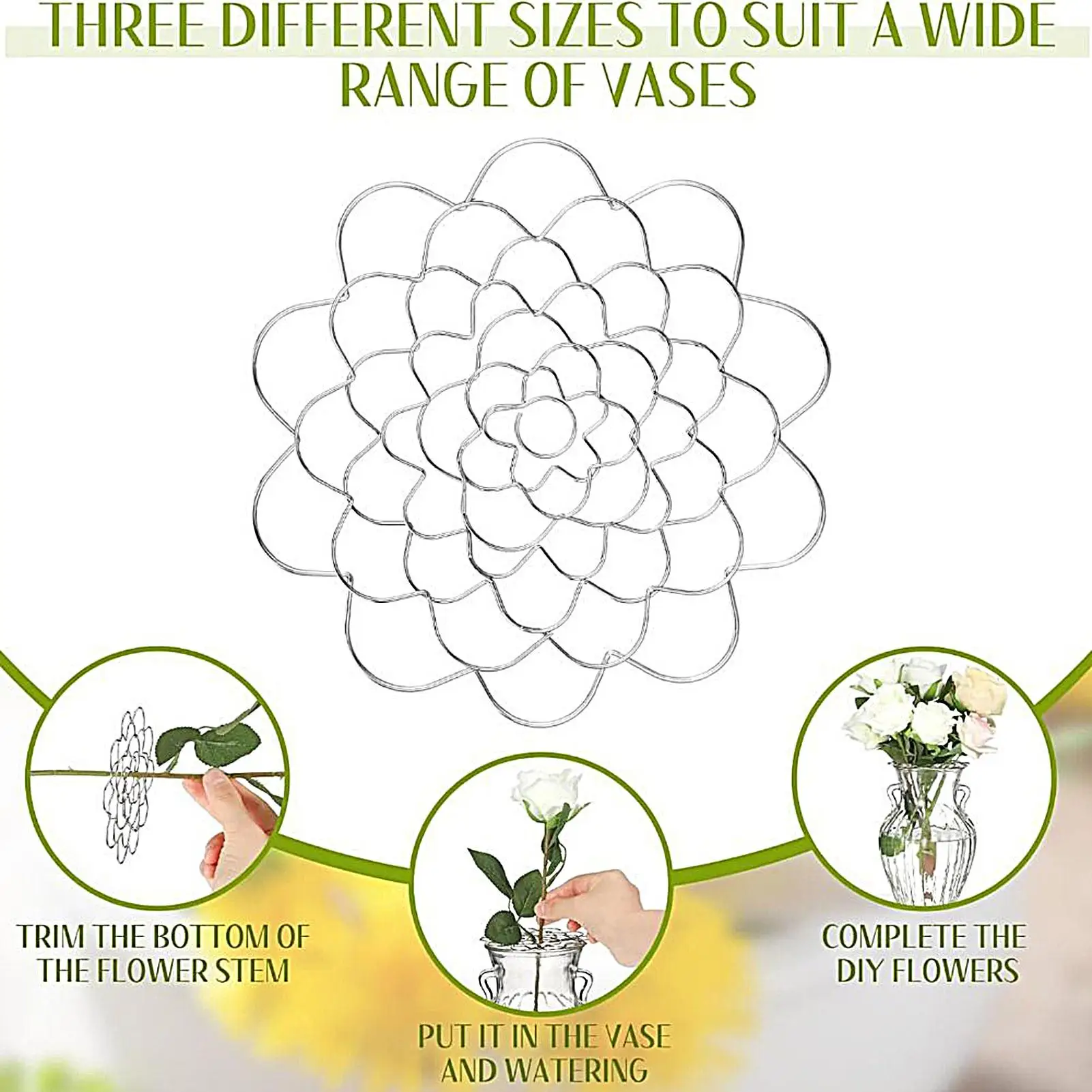 حامل زهور لباقة المزهرية حامل جذع لزهرية أداة تثبيت النبات لطاولة المطبخ طاولة طعام عرض مدخل المنزل #4