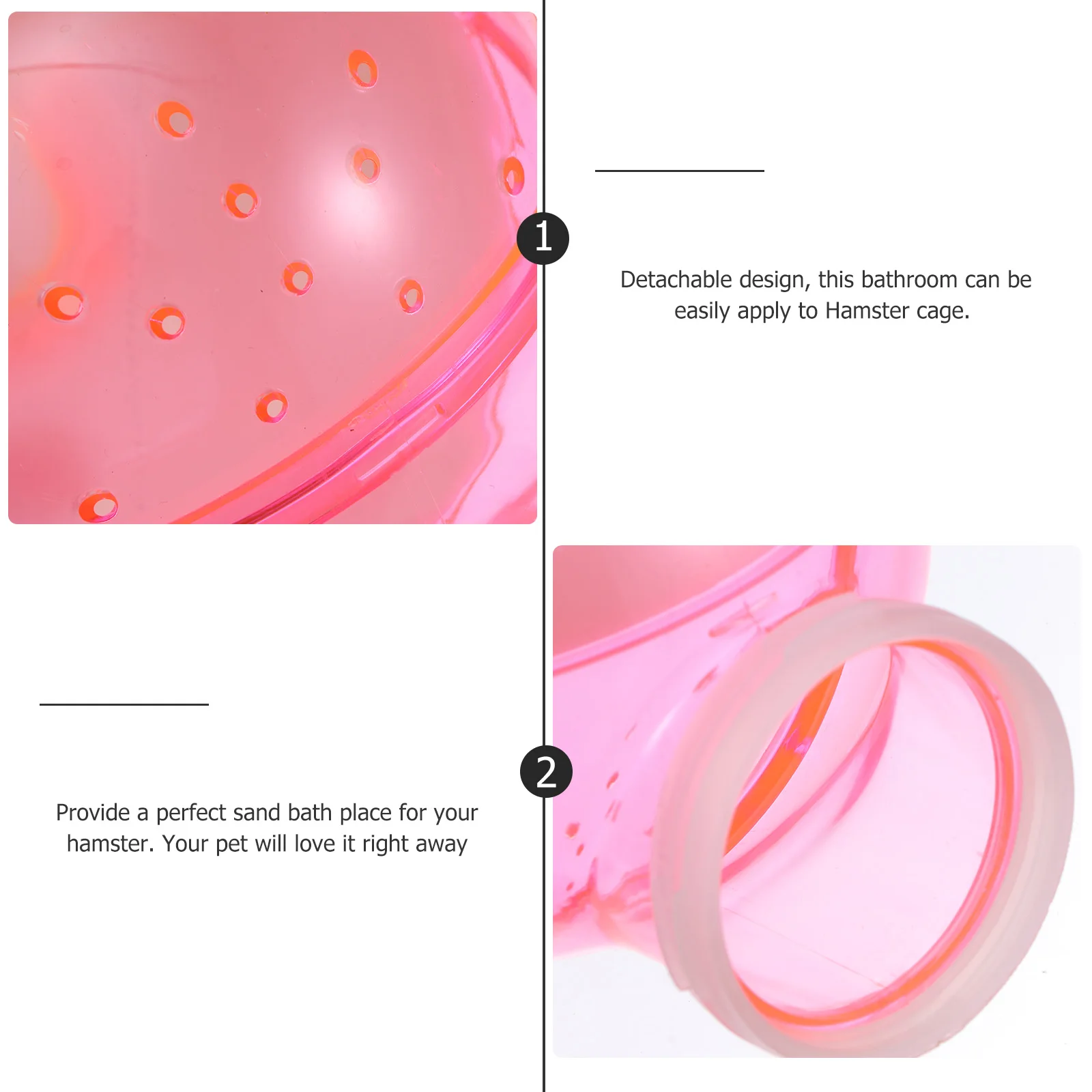 

Durable Lightweight Hamster Bathing Tub Cage Transparent Design Small Pet Toilet