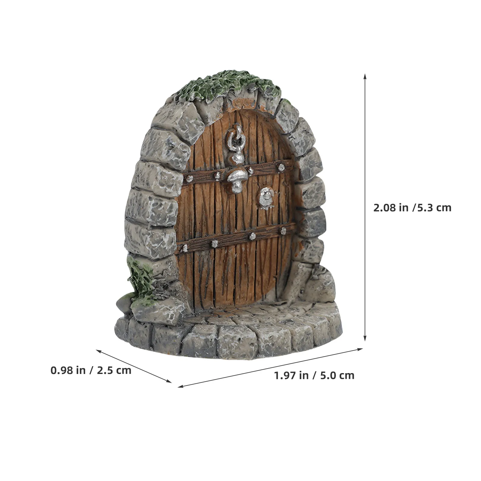 6Pcs Fairy Garden Decor Simulation Miniature Wooden Resin Door Ornament Fairy Tree Door for Bonsai Micro Landscape Decoration