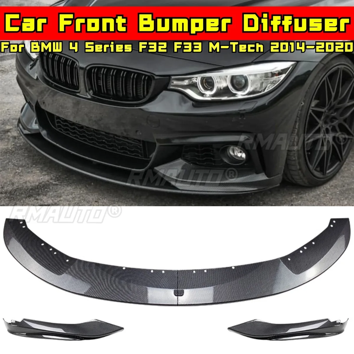 For BMW 4 Series F32 F33 M-Tech Front Bumper Splitter Lip Diffuser for BMW 4 Series F32 F33 M-Tech 2014-2020 Accessories