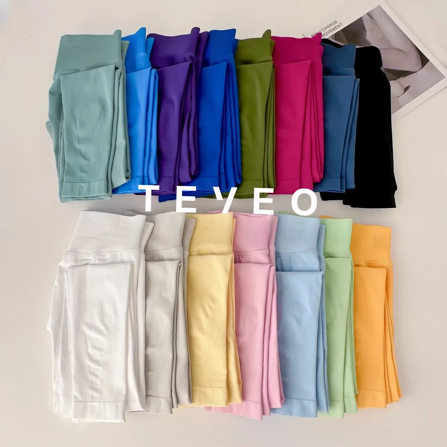 

TEVEO Summer High Quality Sweat Absorbent Women's High Waisted Slimming Jogging Fitness Pants Exercise Yoga Pilates Tights