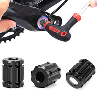 Lebycle Black Bicycle Crank Installation Tool Bike Remove Crank Arm Adjustment Cap For Shimano Hollow Tech XT Bike Repair Tools