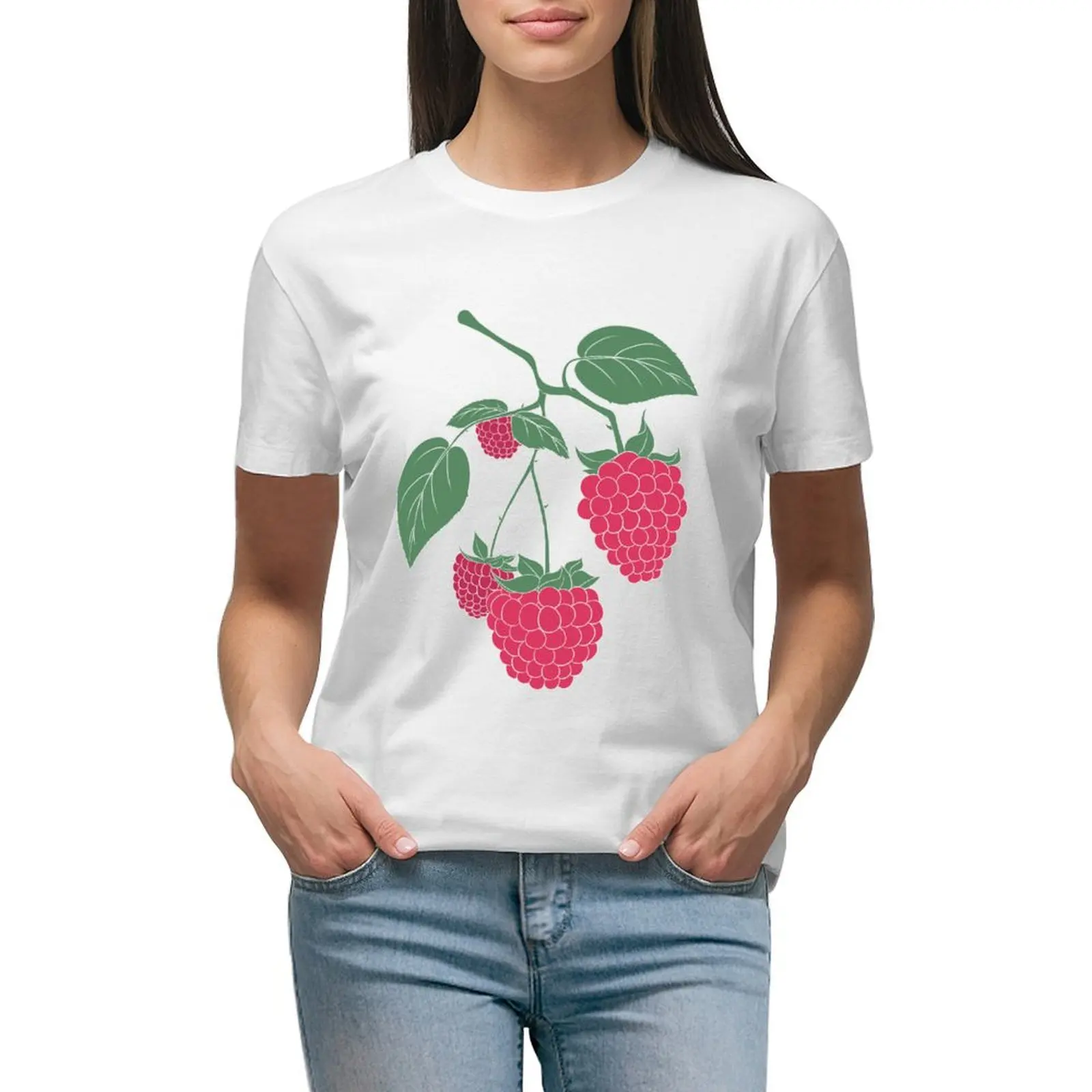 

Raspberries T-shirt Female clothing anime clothes summer top graphic t-shirts for Women