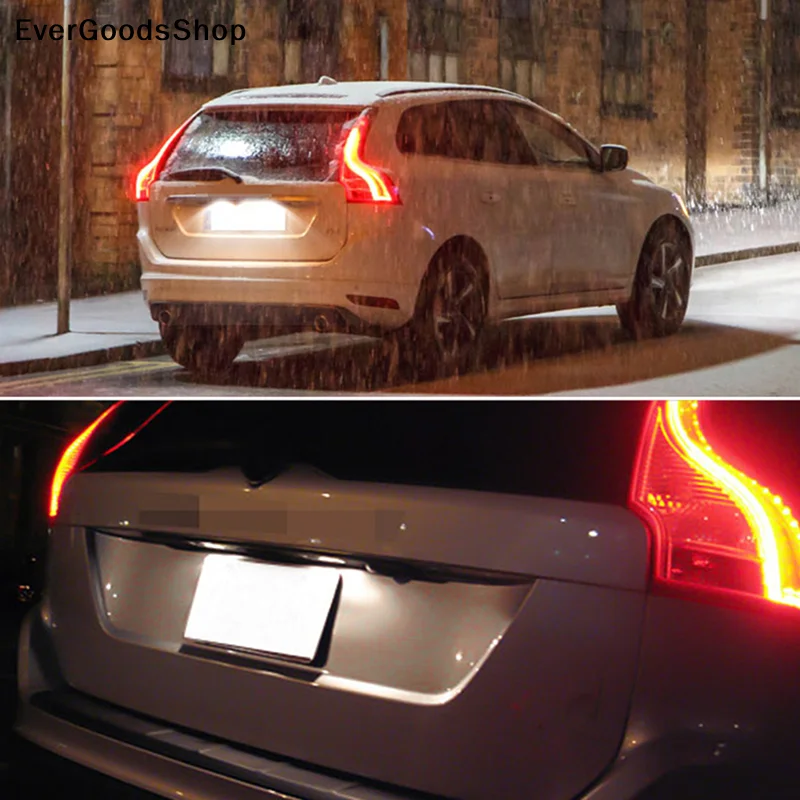 

New 1Pcs LED Car license plate light 12V white light for S40 S60 S80 XC70 XC60 S60 C70 V50 XC70 V70 White Car Lamp 12V