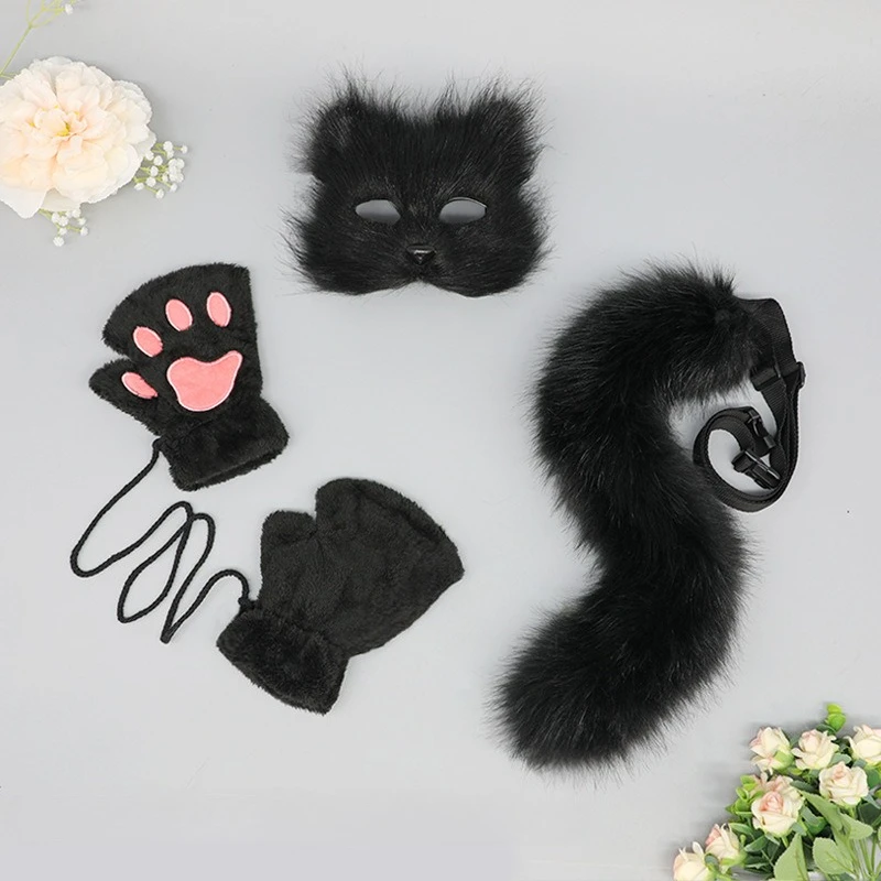 New Year's Party Make-up Animal Fox Half Face Masks for Men and Women Animation Exhibition Cosplay Festival Performance Props