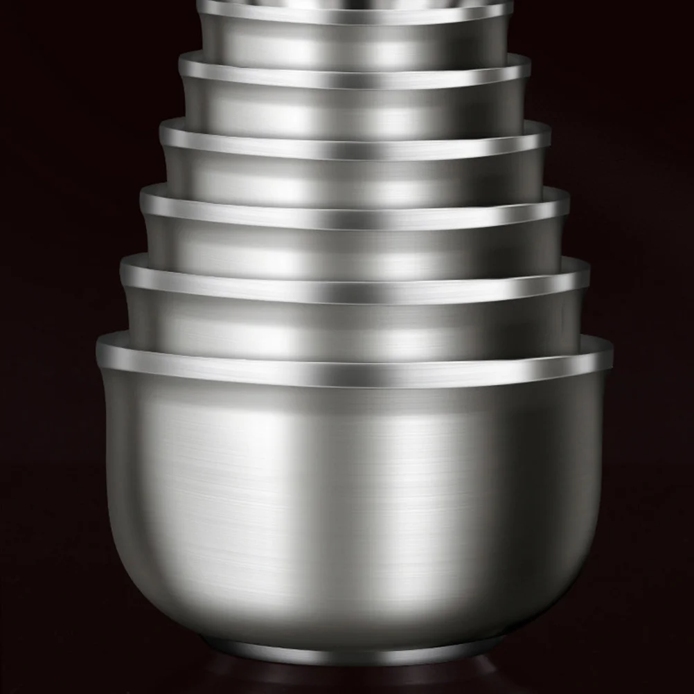 

Stainless Steel Double Wall Bowl Multi-Functional Kitchen Supplies Easy Clean Home Use Stainless Steel Rice Bowl