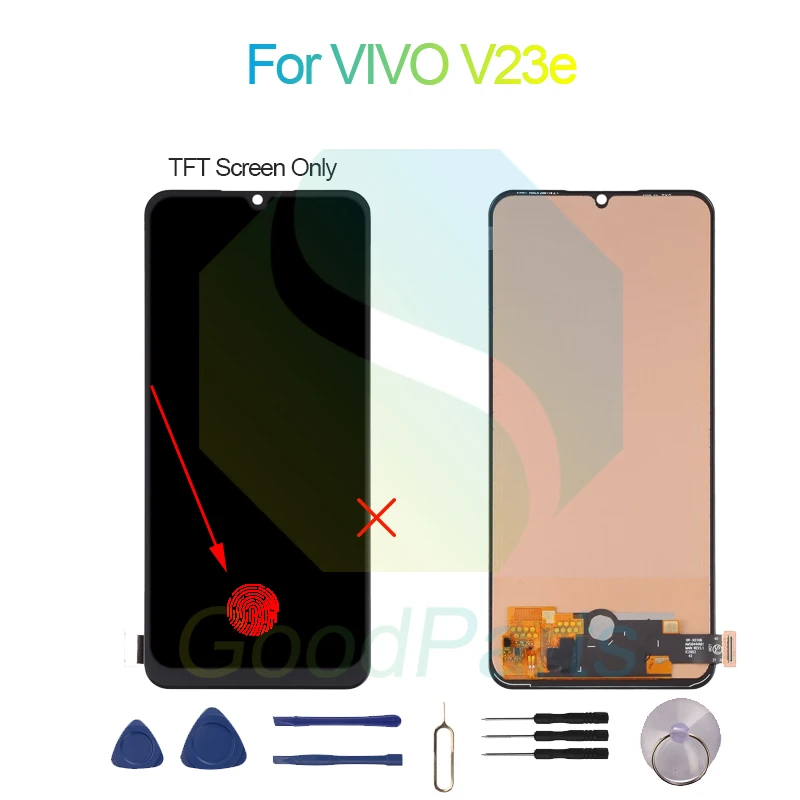 Substituição da tela para VIVO V23e, LCD Touch Digitizer, 2404x1080