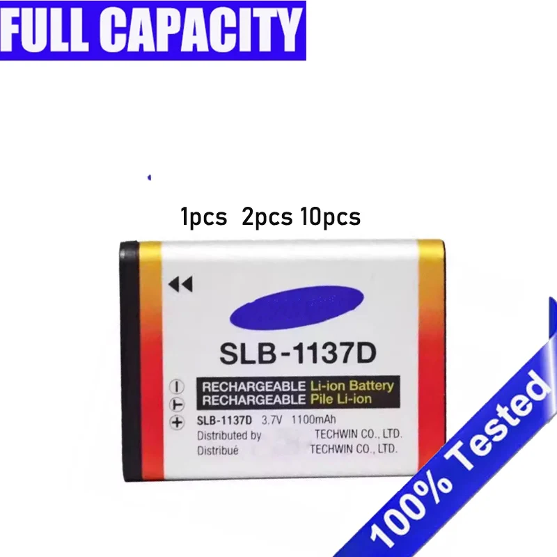 New Full SLB 1137D SLB-1137D Battery for Samsung Camera NV100HD TL34HD HD i85 i100 L74 i80 NV1 NV24HD NV106 NV40 1100mAh