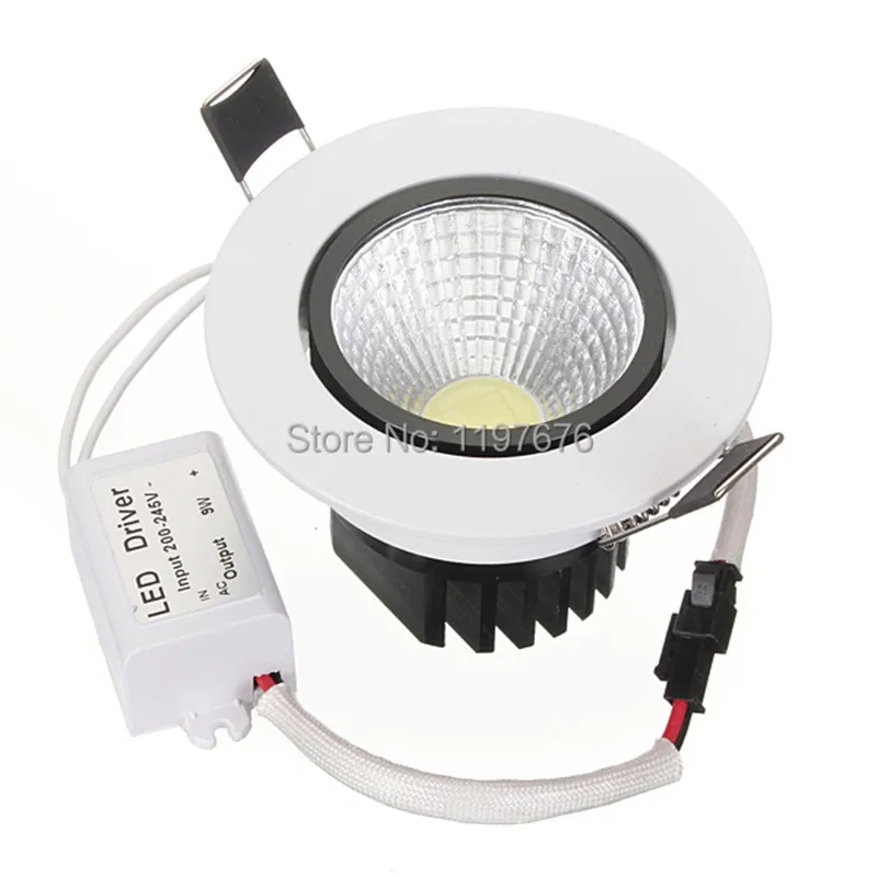 Factory Wholesale COB LED Ceiling Down Light 15W COB Recessed LED Downlight with driver 50pcs DHL/Fedex Free Shipping